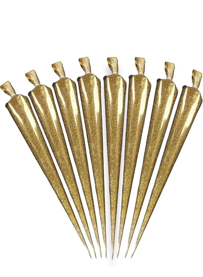 E - Buddies Ceramic Cones for Arts & Crafts | Lippan Art | Mandana Art | Pottery | Liner | DIY Decorative Purposes Pack of (5PC Golden Glitter)